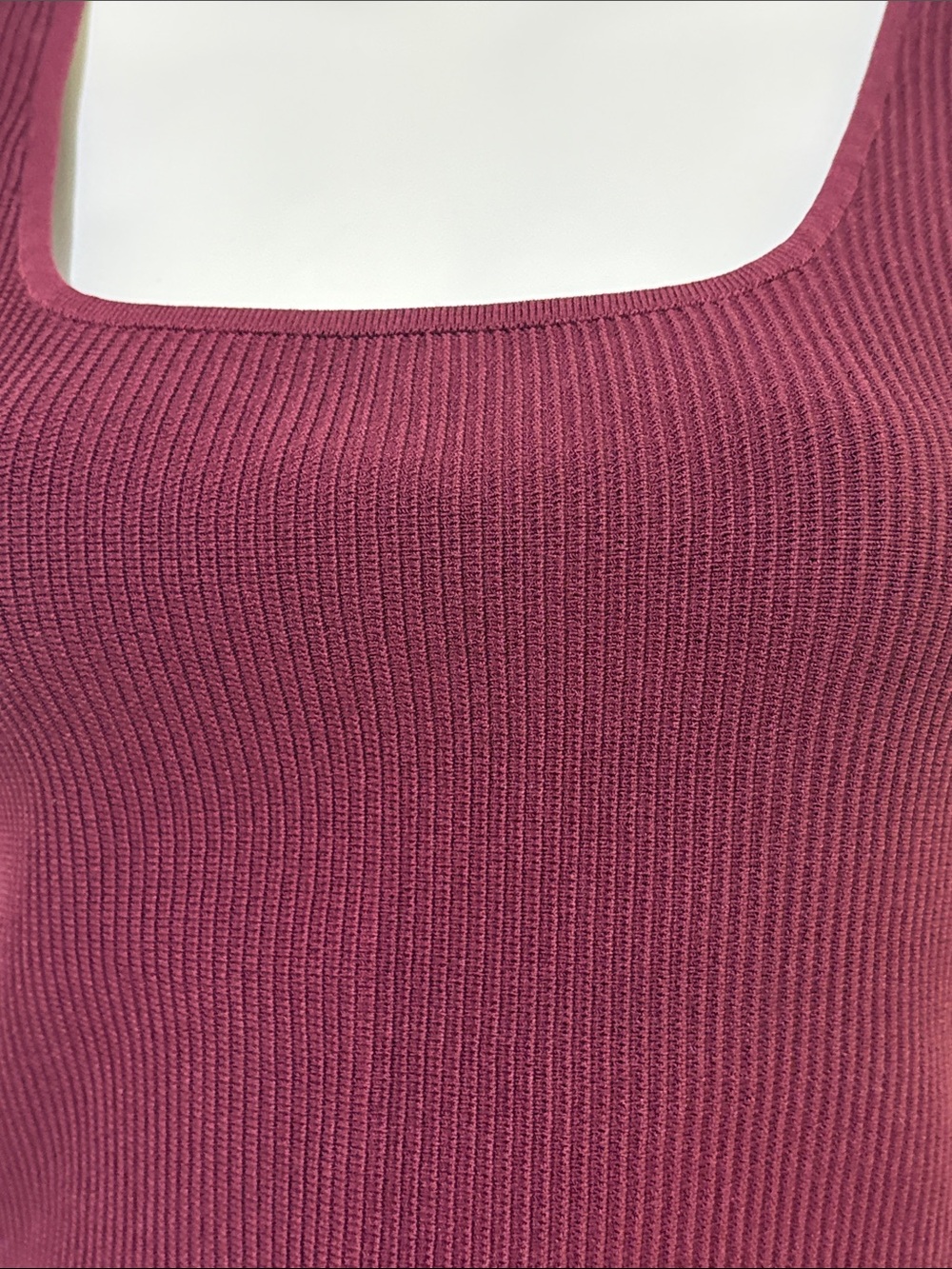Babaton Ribbed Square-Neck Tank Top - Wine, medium - Picture 2 of 6